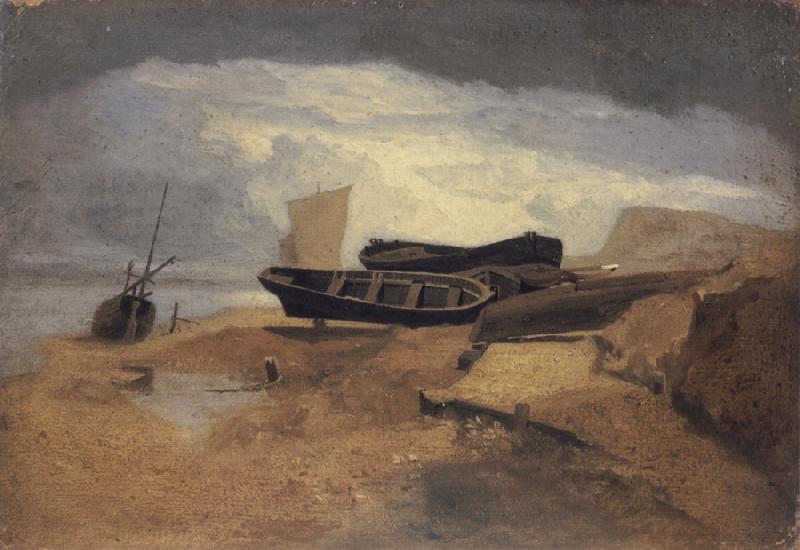 John sell cotman Seashore with Boats oil painting image
